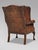 Antique Wing Chair in Brown Leather, 1890 For Sale - Image 4 of 9