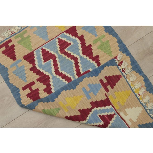 Textile 1970s Scandinavian Blue Kilim Rug For Sale - Image 7 of 13