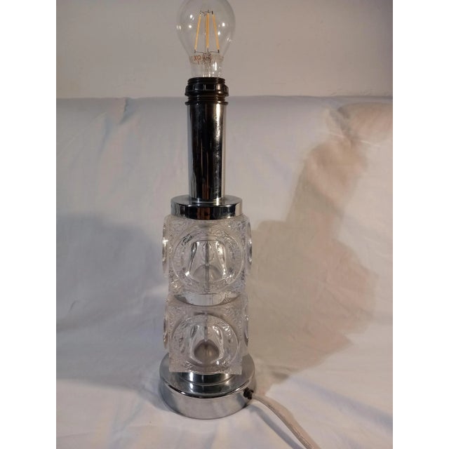 Mid-Century Modern Ice Glass Table Lamp by Peill & Putzler, 1970s For Sale - Image 3 of 14
