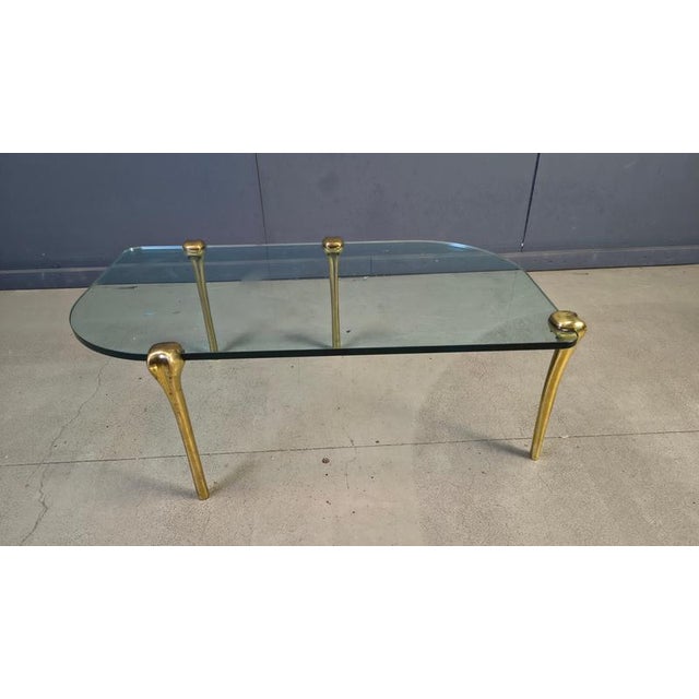 Brass and Glass Coffee Table by Peter Ghyczy, 1970s For Sale - Image 12 of 14