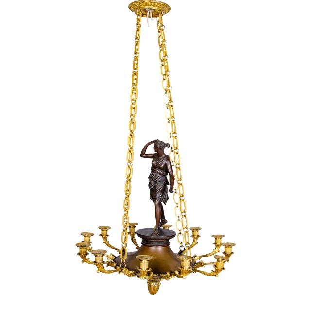 Charles X Bronze and Ormolu Chandelier For Sale
