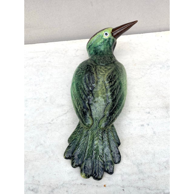 French Country Terracotta Majolica Bird Woodpecker Bavent Normandy For Sale - Image 3 of 7