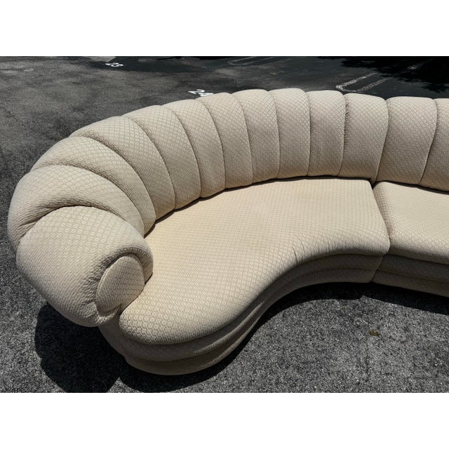 Postmodern Beige Scalloped Sectional Sofa For Sale - Image 10 of 12