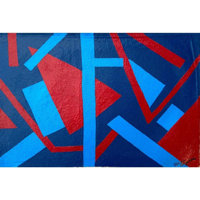 Modern Abstract Geometric Framed Painting by Suga Lane For Sale - Image 11 of 11