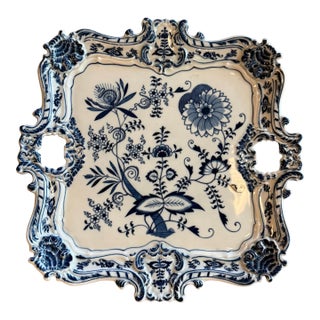 Mid 20th Century Large Art Pottery Serving Tray Platter by Blue Danube Japan For Sale