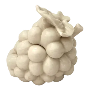 Vintage White Grape Cluster Sugar Bowl