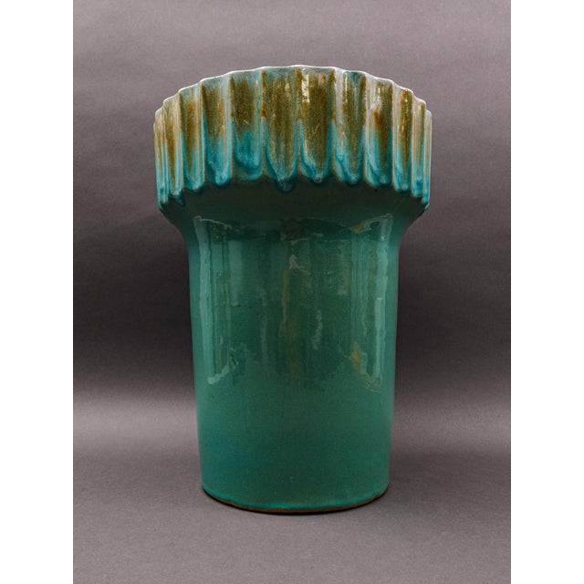 Robinson Ransbottom RRPCo Roseville, Ohio U.S.A. Vintage Monumental Pottery Cog Gear Planter Jardiniere Floor Vase....