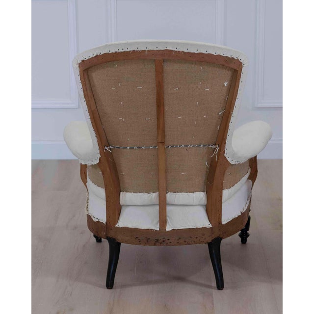 Pair of 19th Century Napoleon III High Back Armchairs, Ready to Upholster For Sale - Image 10 of 14