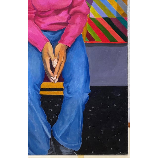 2004 “Seated Young Woman” Portrait Oil Painting by Mary Alice Copp For Sale - Image 4 of 8