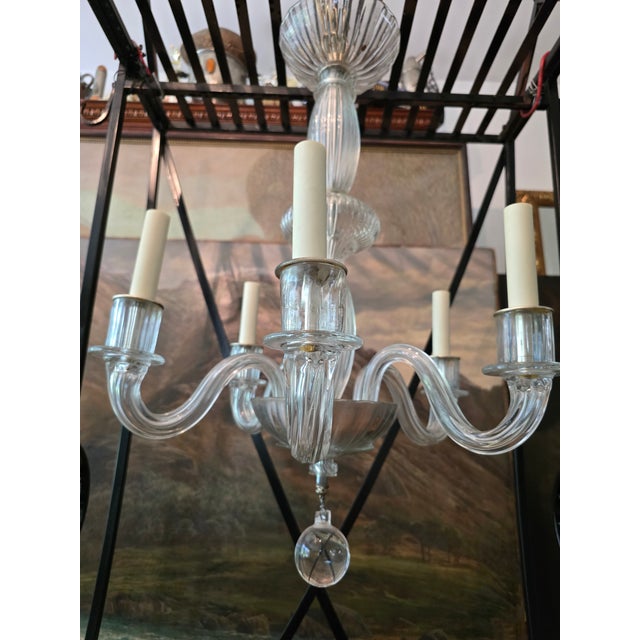A very fine vintage original mid century modern murano attributed venetian chandelier. Absolutely superior art glass...