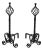 Gothic Revival Wrought Iron Andirons, Pair For Sale