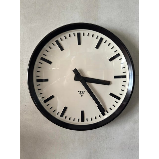Large 1950s Bakelite Pragotron communist era Czech industrial clock. These were actually used in government buildings,...