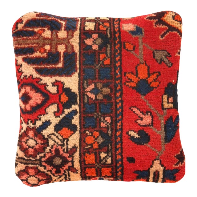 1980s Pasargad Vintage Hand Knotted Bakhtiari Rug Pillow For Sale