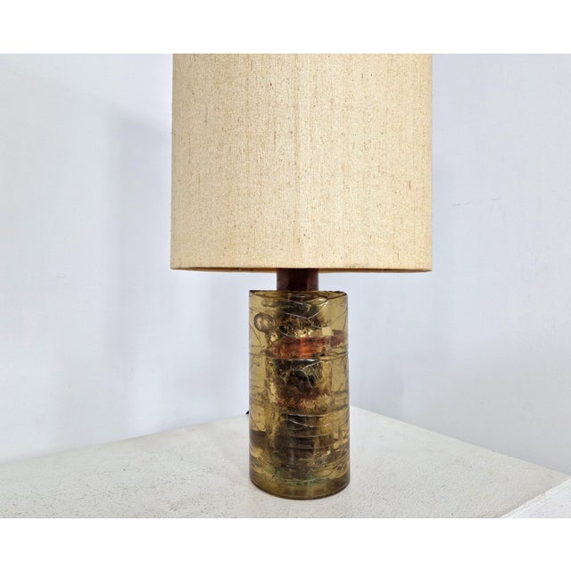Vintage Resin and Copper Lamp, 1970s For Sale - Image 11 of 12
