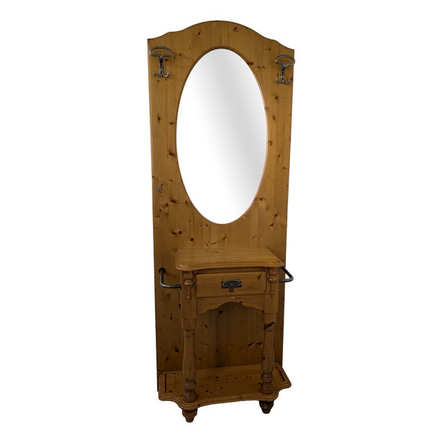 Art Nouveau Pine Dressing Table with Mirror For Sale