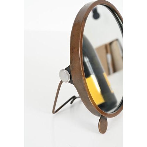 Italian Art Deco Adjustable Copper Table Mirror, Italy, 1930s For Sale - Image 17 of 18