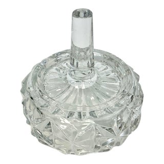1970s Vintage Hollywood Regency Chippendale Cut Crystal Ring Holder For Sale