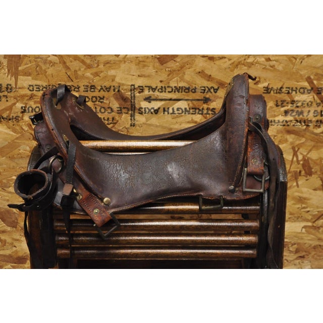 Antique McClellan Brown Leather 12 Inch Wwi Calvary Horse Saddle, Circa 1900 For Sale - Image 14 of 18