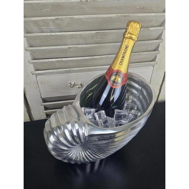 Sculptural Nautilus Shell Polished Aluminium Champagne & Wine Cooler For Sale - Image 3 of 11