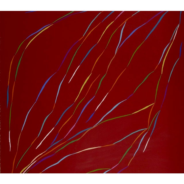 Red Piero Dorazio, 1990s, Lithograph & Walnut, Framed For Sale - Image 8 of 9
