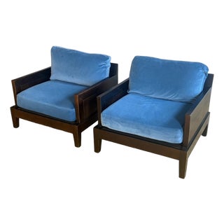 Pair of Christian Liaigre "Opium" Club Chairs in Velvet For Sale