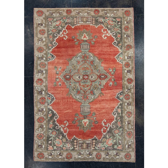 Red Turkish Vintage Rug 5' x 7'6" #17507 For Sale - Image 8 of 8