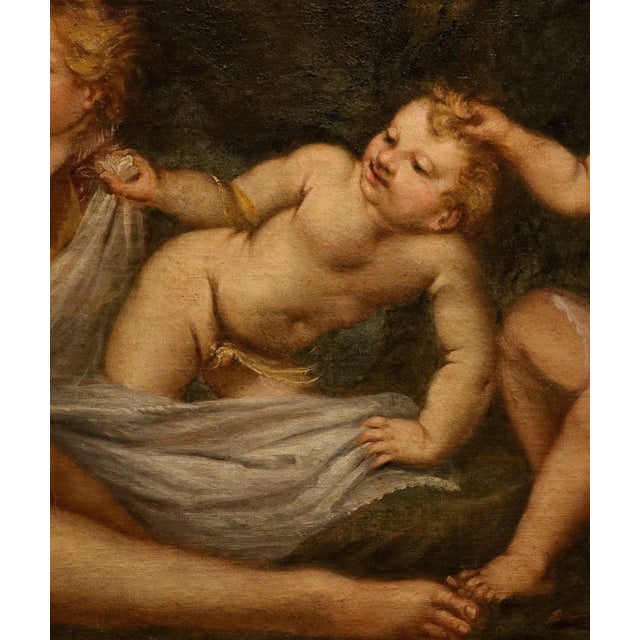 Federico Cervelli, Venus with Three Putti, Nude, 1680, Oil on Canvas For Sale - Image 9 of 14