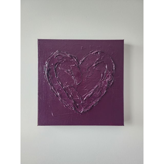Textured Abstract Heart Painting For Sale - Image 4 of 11