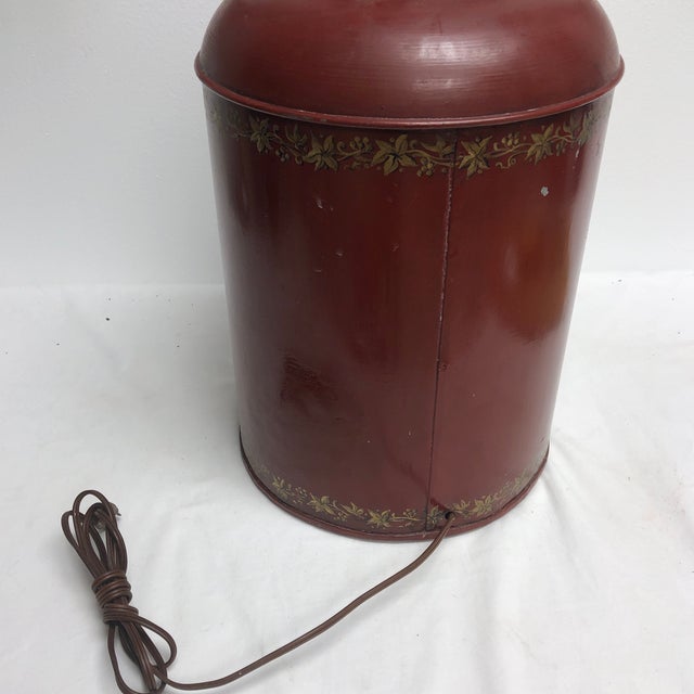 1950s Toleware Painted Metal Canister Lamp Chairish
