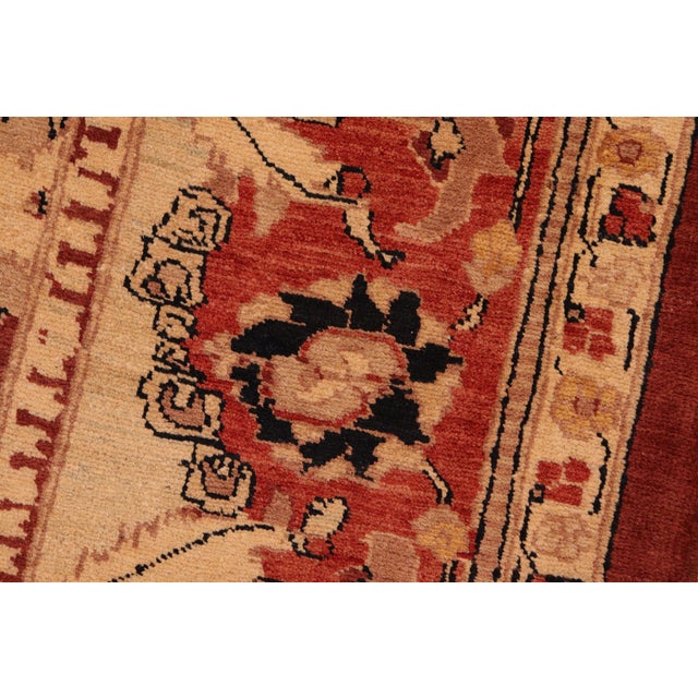 Beige Boho Chic Ziegler Red Beige Hand-Knotted Wool Rug - 8'1'' X 9'6'' For Sale - Image 8 of 8