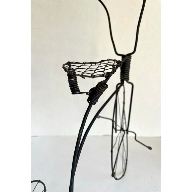 Mid-Century Folk Art Wire High-Wheel Tricycle Sculpture For Sale - Image 9 of 9