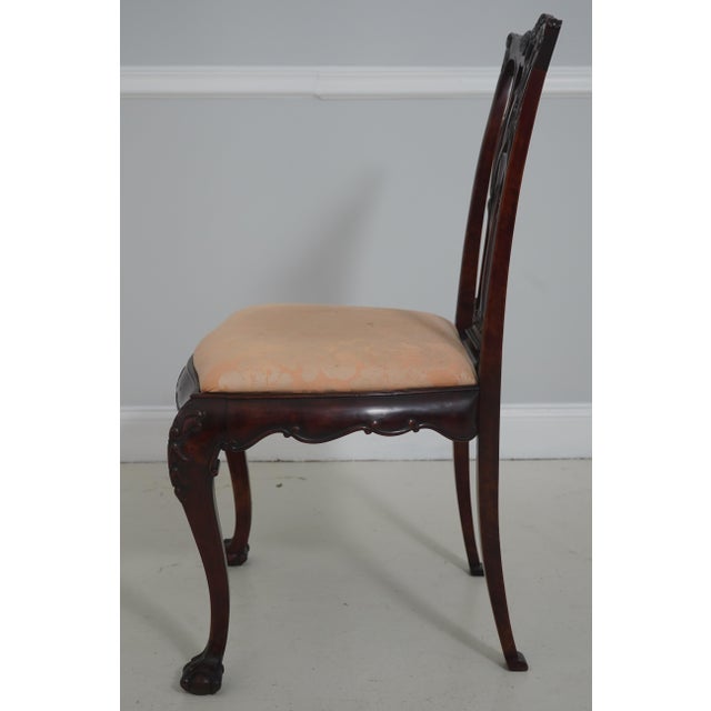 Chippendale Set of 4 Antique Chippendale Style Mahogany Dining Chairs For Sale - Image 3 of 18