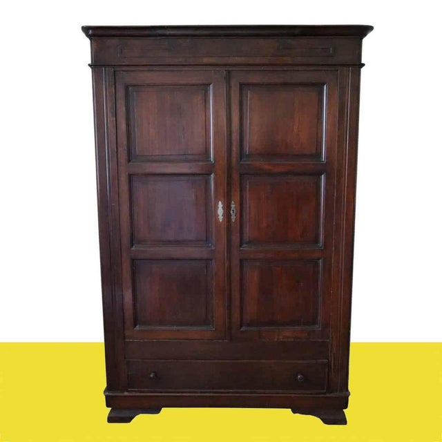 Vintage Brown Wooden Wardrobe For Sale - Image 12 of 12