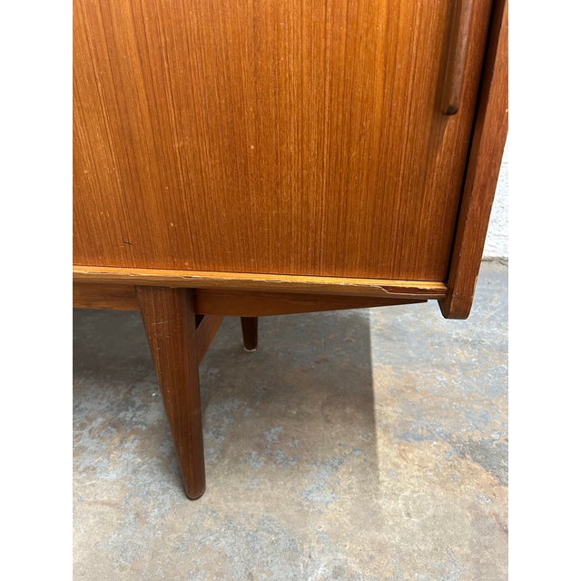 Danish Teak Mid Century Modern Credenza High Sideboard Built in Bar 1960s For Sale - Image 11 of 11