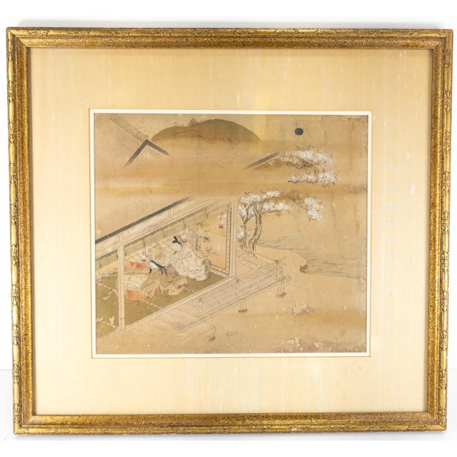 18th Century Japanese Edo Period Kano School Watercolor Painting on Paper For Sale - Image 10 of 10