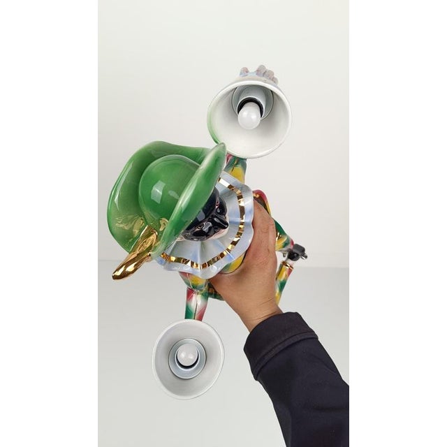 Mid-Century Ceramic Venetian Harlequin Carnival Mask Wall Light, 1950s For Sale - Image 3 of 18