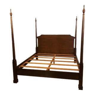 King Size Mahogany Pencil Post Bed by Leighton Hall - Showroom Sample For Sale