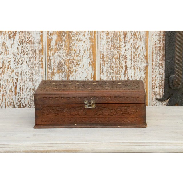 Antique Anglo Indian Carved Jewelry Box For Sale - Image 12 of 12