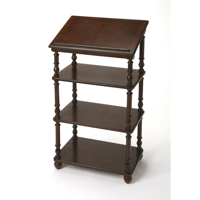Traditional Alden Library 4-Tier Stand, Dark Brown For Sale - Image 3 of 3