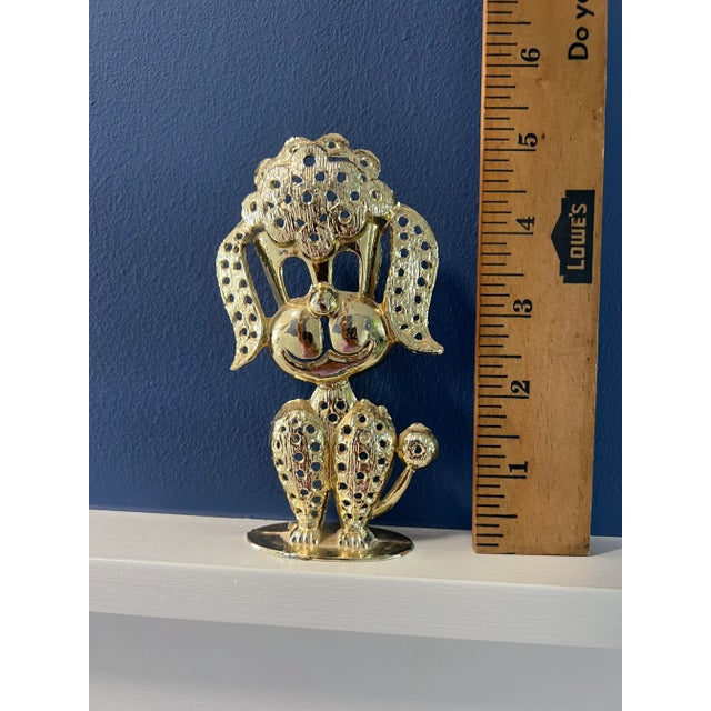Shabby Chic 1970s Gold Poodle Earring Holder For Sale - Image 3 of 5