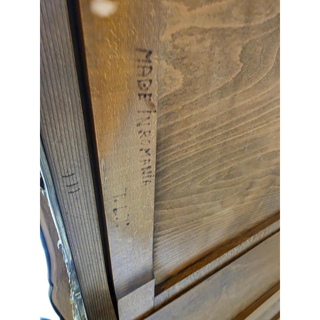 Wood Antique Louis XV Style Kingwood Inlaid Bureau Plat Writing Desk For Sale - Image 7 of 12