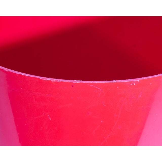Late 20th Century Ingrid Ltd. Chicago Vintage Red Waste Basket For Sale - Image 5 of 7