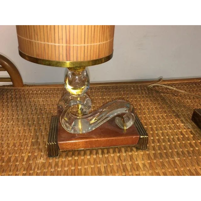 Mid 20th Century Baccarat Style Art Deco Lamps - a Pair For Sale - Image 5 of 11