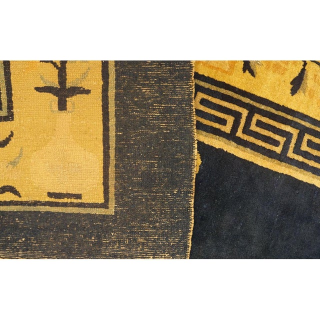 Traditional Navy Blue Medallion Oriental Antique Chinese Peking Room Size Rug For Sale - Image 9 of 10