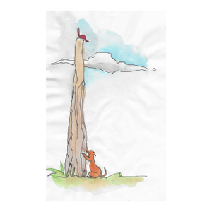 1998 Cat and Chipmunk Watercolor Painting