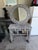 Indian Aditya Handicrafts Indian Black & White Bone Inlay Dressing Table & 32.75” Round Mirror, 2021 For Sale - Image 3 of 13