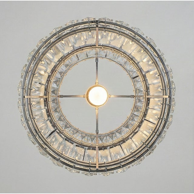 Metal 1950s Faceted Crystal Pendant Attributed to Bakalowits & Söhne For Sale - Image 7 of 8