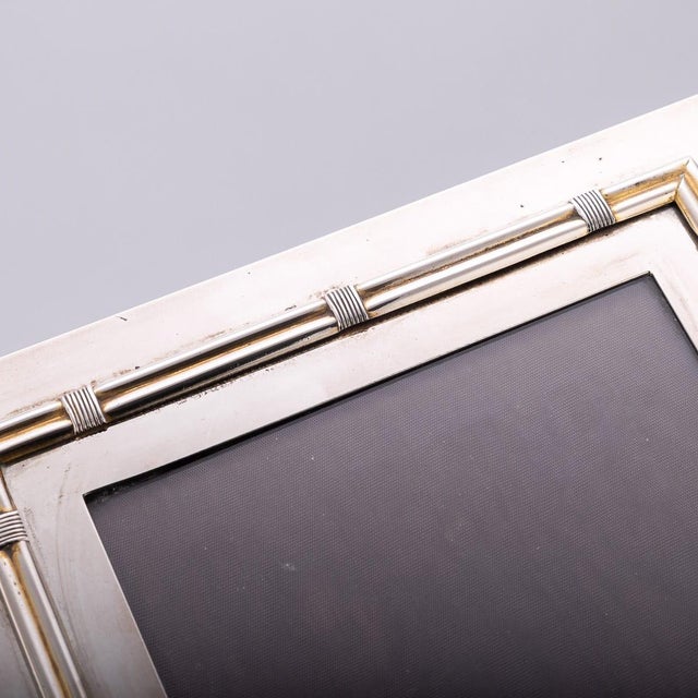 1920s Vintage Italian Silver Plated-Photograph Frame from Gucci, 1920s For Sale - Image 5 of 10