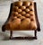 Cora 1920 English Mahogany Chesterfield Leather Stool For Sale - Image 6 of 11