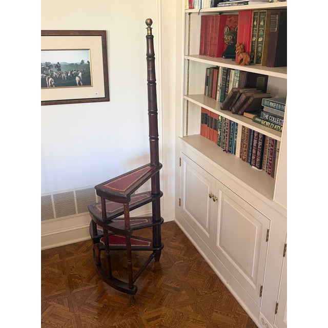 Antique Spiral Library Steps For Sale - Image 4 of 5